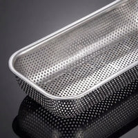 Stainless Steel Chopsticks Holder with 2 Compartments, Perforated Basket, Dense Hole Kitchen Organizer, Hanging or Freestanding 304 Utensil Rack