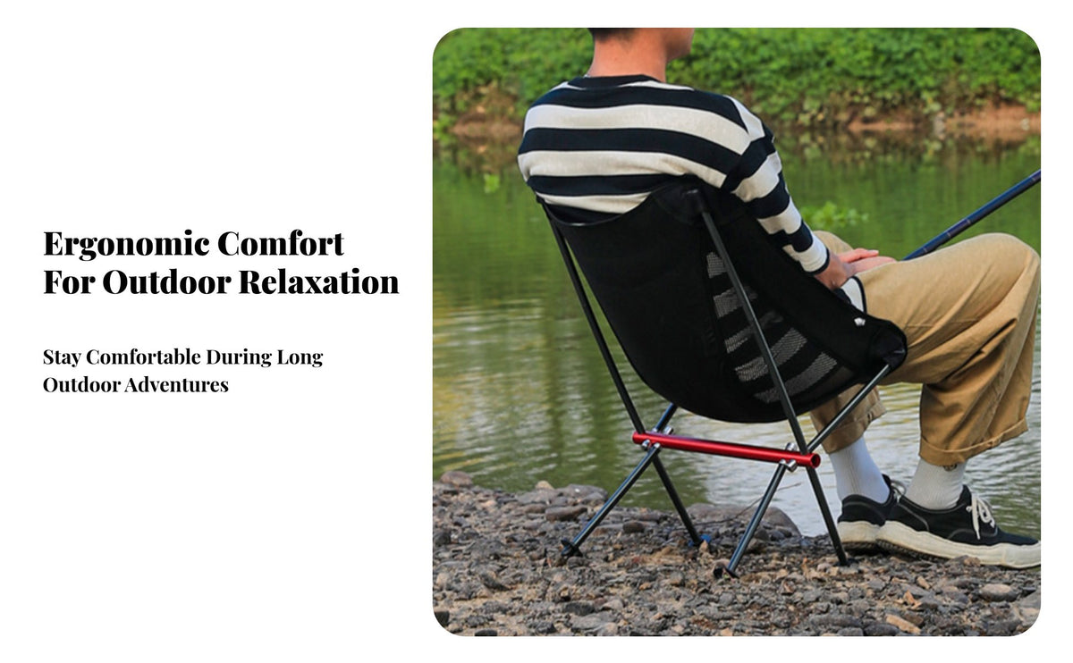 Lightweight Collapsible Moon Chair Foldable Design Collapsible Camp Chair Easy Setup Portable Seat Includes Storage Bag for Art Students, Picnickers, Fishing, Camping, Picnics, Backyard