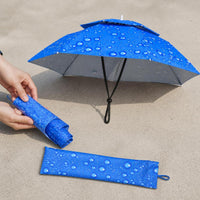 95cm Double-Layer Folding Head-Mounted Umbrella Hat for Outdoor Sun Protection Fishing and Tea Picking