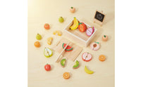 Educational Wooden Cutting Food Set Realistic Slicing Action Sliceable Play Food Develops Physical Skills Sliceable Fruit Vegetable Toy Long-Lasting Wood for Preschoolers, Kids, Toddlers, Kindergarten, Preschool