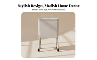 Swivel Casters Rolling Trash Bin Carry Handle Floor-Standing Trash Can Raised Design