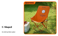 Single-Tone Color Highspine Moon Lounger Er& travelnomic Shape Highspine foldable Chair Includes Carrying Bag Outdoor Furniture Built-in drink holder for Anglers, Campers, Adults, Camping, Fishing, Picnics, spineyard