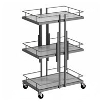 Gold Beauty Salon Trolley Elegant Design 3-Tier Salon Trolley Versatile 3-Tier Rolling Cart for Nail Technicians, Spa Professionals, Living Room