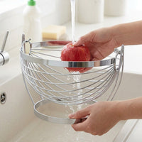 Wire Basket Fruit Basket for Dining Table, 27x25x19.5cm, Modern Fruit Storage Basket with Handle, European Design