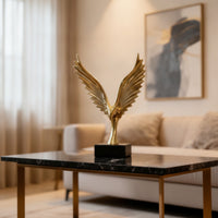 Eagle Statue with Base Gilded Eagle Sculpture Decorative Bird Figurine Glossy Bird Statue Tabletop for Homeowners, Living Room