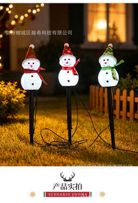 Solar LED Snowman Ground Light for Outdoor Garden Decoration