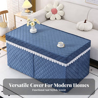 Soft Textile Rectangular Kotatsu Cover Comfortable Warmth Quilted Heating Table Cover Washable Quilt and Mat for Winter, Bedroom, Bay Window