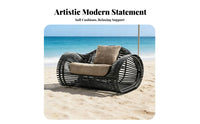 4 Pieces Waterproof 4-Piece Woven Sofa and Chair Set Outdoor Furnishing weather-resistant Garden Seating Group long-lasting Frame for Hotel Managers, Business Owners, Balcony, Patio, Terrace, rearyard