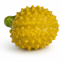 Home Decoration Hand Painted Ceramic Durian Figurine for Kitchen Ornaments, Realistic Tea Pet for Lovers, Heat Resistant Desk Decor