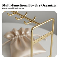 Earring and Necklace Rack Multi-Functional Necklace and Earring Holder Space-Saving Jewelry Display Stand for Women, Teenagers, Dresser, Bedroom, Desk