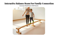 Formaldehyde-Safe Wooden Balance Beam Long-Lasting Thickened Design Kids Balance Beam Natural Timber Wood Single Board Bridge Polished Surface for Children, Preschoolers, Toddlers, Kindergarten, Playroom