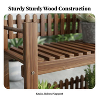 Floor-Standing Tiered Planter Shelf with Trellis Weather-Resistant Stepped Plant Stand Space-Saving Garden receiveory Multi-Purpose for Gardeners, Home Decorators, Homeowners, Balcony, Living Room, Entryway, Office