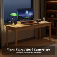 Space-Saving Narrow Wooden Desk full Wood Study Table Multi-Purpose Household Furniture Minimalist Design for Apartment Dwellers, Home Office Workers, Professionals, Small Spaces, Bedroom