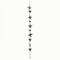 Decorative Hummingbird Rain Chain Antique-Look Metal Rain Chain Hanging Downspout Rust-Resistant for Gardeners, Garden, Porch