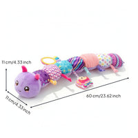 Musical Stuffed Toy with Ruler Soft Caterpillar Toy with Crinkle Music Sensory Stuffed with Rattle Textured for Babies, Infants, Newborns, Nursery, Crib, Tummy Time