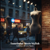 Sturdy Base Plus Size Mannequin Body Textile Covered Half Body Mannequin Stand Lightweight Clothing Display Form Easy Assembly for Fashion Designers, Online Retailers, Window Displays, Boutiques, Retail Shop S, Tailor Shop