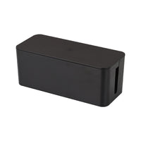 Cable Management Box with Wooden Lid for Desk Power Strip Organizer