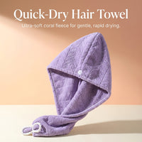 Drying Towel Wrap Turban for Women, Super Absorbent Rapid Microfiber, Anti Frizz Breathable Fleece for Adults