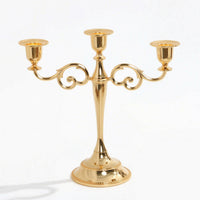 Tabletop 3-Arm Candelabra Scrollwork Candelabra with 3 Arms Weighted Triple Candle Holder Elegant for Brides, Dinner Parties