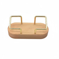 Card Holder with Wooden Base Desktop Business Card Holder Compact for Professionals