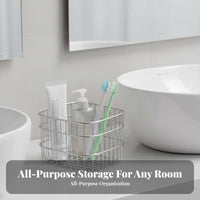 Wire Basket Organizer Space Saving Durable Metal for Bathroom