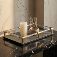 Serving Tray Textured Decorative Organizer Tray Easy to Carry for Decor