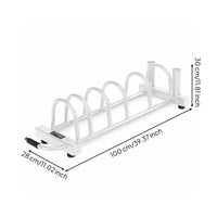 Barbell and Plate Storage Rack Stable Base Movable Fitness Disc Stand Rubber End Covers Weight Tree Stand for Home Gym
