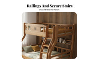 Solid Wood Bunk Bed Guard Rails Kids Bunk Bed Bed Space Saving Bedroom Furniture for Children, Students, Dormitory, Shared Room, Playroom