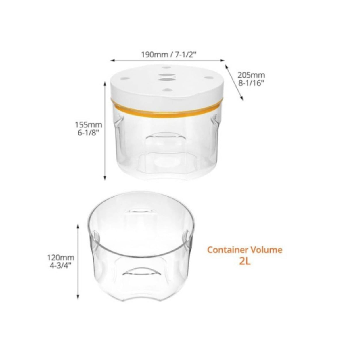 Bubble Removal Chamber 95 kPa Vacuum Chamber with Measuring Cups 2 L Transparent for Crafters, Resin Casting, Workshops