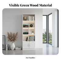 Optional Cabinet Doors Unobstructedstanding Shelving Unit with Cabinets Multi-Functional Bookshelf Large Capacity Bookcase Sturdy Construction for Families, Book Lovers, Homeowners, Living Room, Study, Home Office, Bedroom