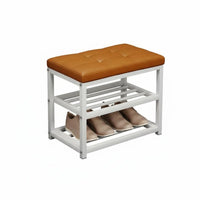 doubleFunction Design 2-Tier Shoe Rack Bench Multifunctional Household Furniture Space-Saving High Load Capacity for Families, Homeowners, Adults, Entryway, Doorway, Hallway, Living Room