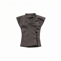 Wrap-Front Doll Top Martial Arts Look Sleeveless Doll Top Black