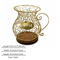 Open Design Coffee Capsule Holder Easy to Grab Capsule Storage Rack Side Handle Coffee Pod Holder Large Capacity for Countertop, Break Room