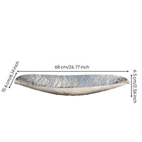 Hammered Metal Tray Modern Boat Tray Sleek for Sideboard