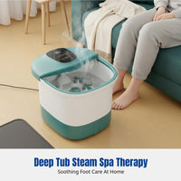 Foot Spa Automatic Heating Foot Bath Basin, Deep Soaking Tub with Steam and Massage Rollers