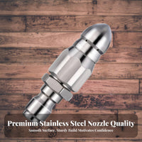 1/4 Inch Quick Connect Cleaner Nozzle Powerful Clog Removal Sewer Cleaner Nozzle High Pressure Drain Cleaning Head for Professionals