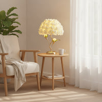 Decorative Rose Table Lamp Warm Light Rose Lamp Floral Gold-Tone for Bedside, Bedroom, Living Room