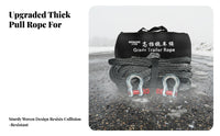 Heavy-Duty Tow Strap and Shackle Set Break-Resistant Braided Tow Strap with Shackles Reinforced Loops Towing Equipment High-Density Weave for Rugged-Highway Enthusiasts, Truck Owners, Drivers, Roadside Emergency, Trail Riding