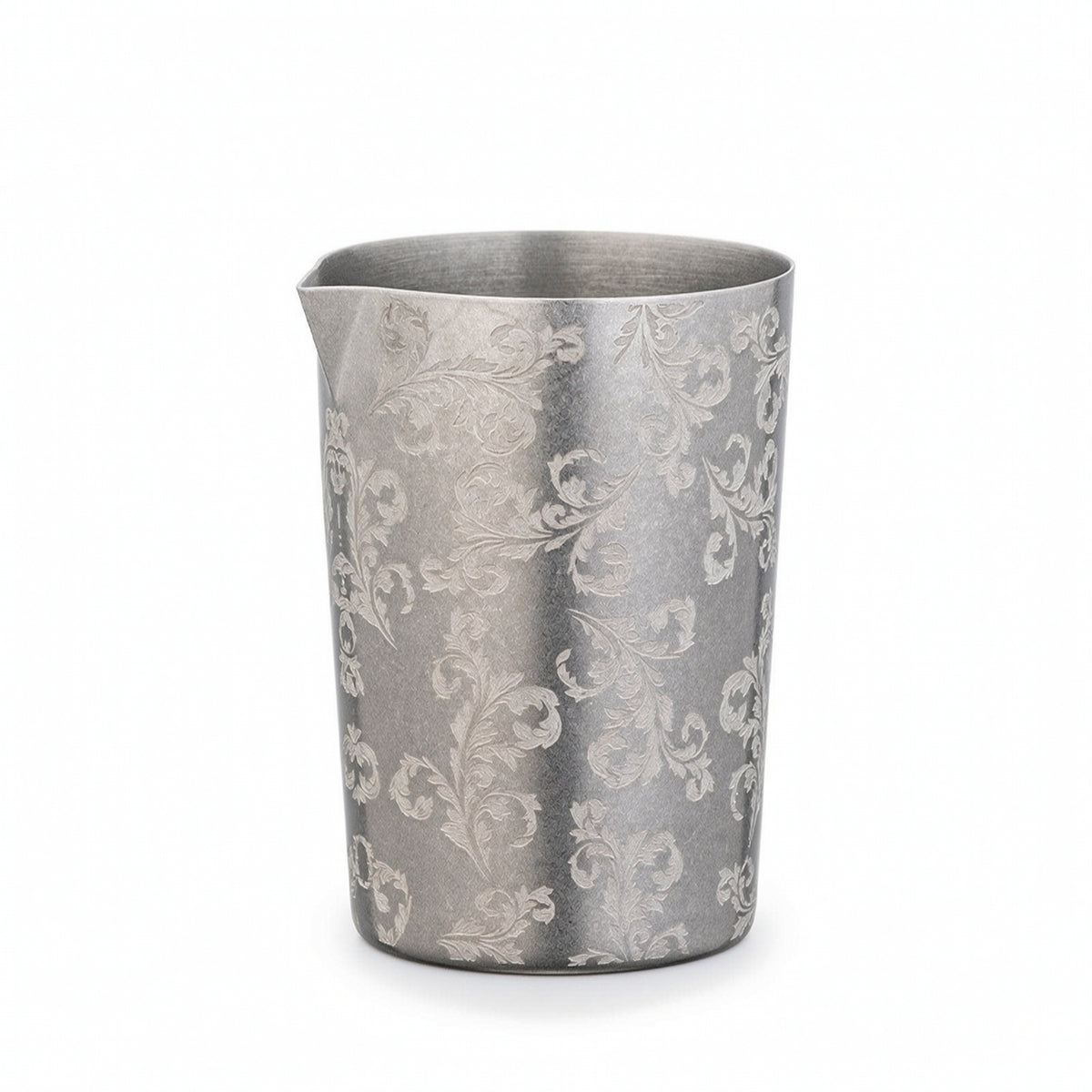 drink Mixing Cup with Spout Engraved Stainless Steel Mixing Cup Reflective Vessel for Bars