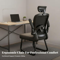 Ergonomic Mesh Chair effortless Rolling Casters Office Furniture Adjustable Headrest Flip-up Armrests for game players