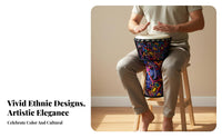 Easy to Play Goblet Djembe Warm Clear Tone Rope-Tuned Djembe Long-Lasting Hand Drum Lightweight for Beginners, Music Lovers, Musicians, Live Performances, Jam Sessions, Outdoor Festivals, Home