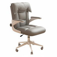 Upholstered Study Chair Contemporary Tub Chair Padded Seat Armrest Upholstered Cushion Wooden Frame Minimalist Style Suitable for Home Office Bedroom Reading Nook Living Room