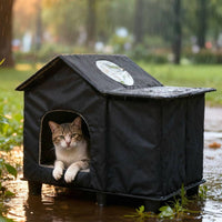 Outdoor Cat House Waterproof Weatherproof Cat House Elevated Design Pet Supply for Garden