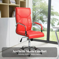Adjustable Height High-Back Executive Chair Ergonomic Design Office Furniture Stable Five-Pronged Base Swivel Seat Padded Armrests for Executives, Distance Workers, Students, Study Room