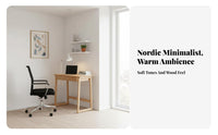 Space-Saving Wooden Desk with Drawers Minimalist Design Single-Drawer Wooden Desk Easy Assembly Study Table Ample Legroom for work-from-home Workers, Apartment Dwellers, Professionals, Small compact areas, Dorm Room, Bedroom