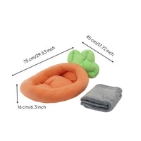 Vegetable-Shaped Pet Bed Soft Pet Bed with Blanket Washable for Young Dogs
