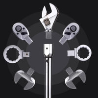 12 Pieces Interchangeable Head Twist Wrench Set High Precision Adjustable Twist Wrench Kit Industrial Grade Hand Tool for Automotive Repair, Garage