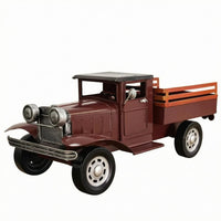 Hand-Painted Vintage Pickup Truck Model Handmade Metal Pickup Truck Retro Look Home Decor Decorative