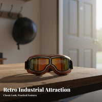 Retro Motorcycle Goggles Windproof Vintage Aviator Goggles Vintage Airman Helmet Visual Organs Wear Particulate Proof Riding