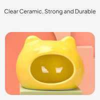 Ceramic Turtle Hideout Cat Head Design Desktop Decor